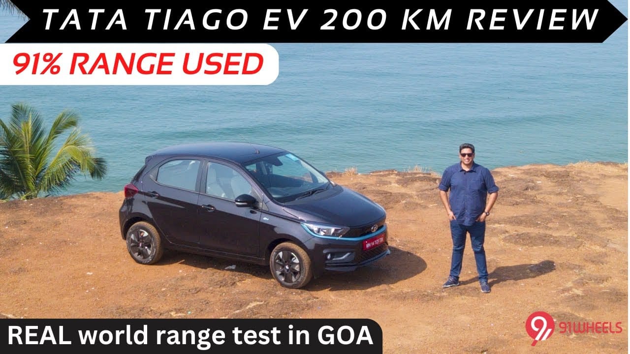 Tata Tiago EV Range Test || 200km Review With Mileage Run || 91Wheels Tata Tiago EV Range Test || 200km Review With Mileage Run || 91Wheels