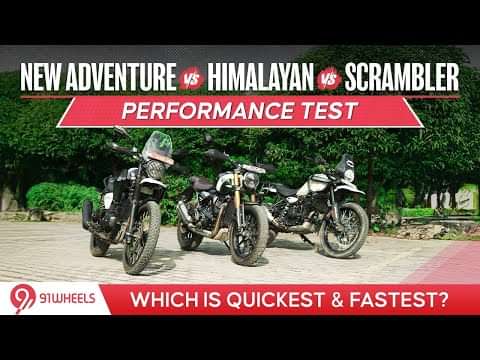 New 2024 Yezdi Adventure vs Royal Enfield Himalayan vs Triumph Scrambler 400X Performance Comparison