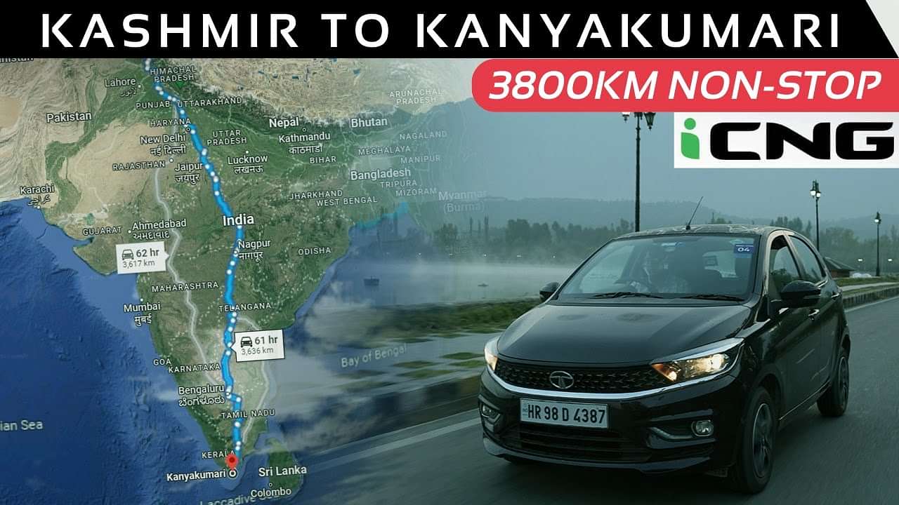 Kashmir To Kanyakumari non-stop in the Tata Tiago iCNG || 3800km CNG Road Trip 