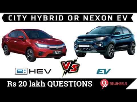 Honda City Hybrid VS Tata Nexon EV Max : e-HEV sedan vs full electric SUV Comparison Honda City Hybrid VS Tata Nexon EV Max : e-HEV sedan vs full electric SUV Comparison